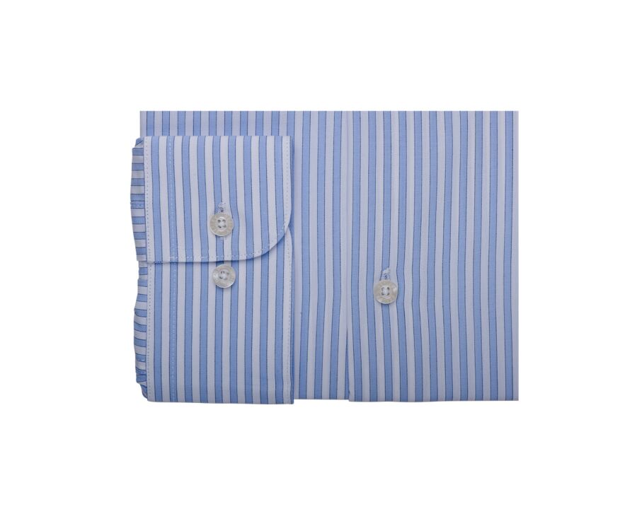 Chemise à rayures Bleu ciel et blanc - Col français - LEONDRE