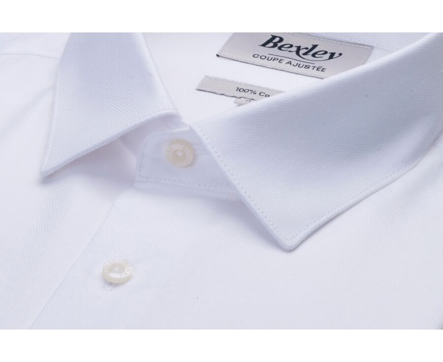 Chemise homme blanche en coton uni - LUDIVIEN CLASSIC