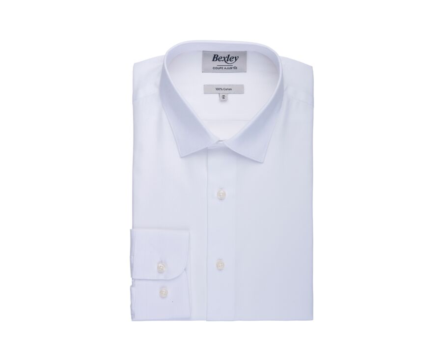 Chemise homme blanche en coton uni - LUDIVIEN CLASSIC
