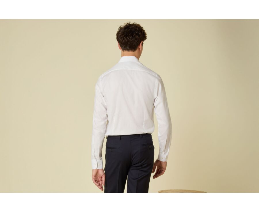 Chemise homme blanche en coton uni - LUDIVIEN CLASSIC