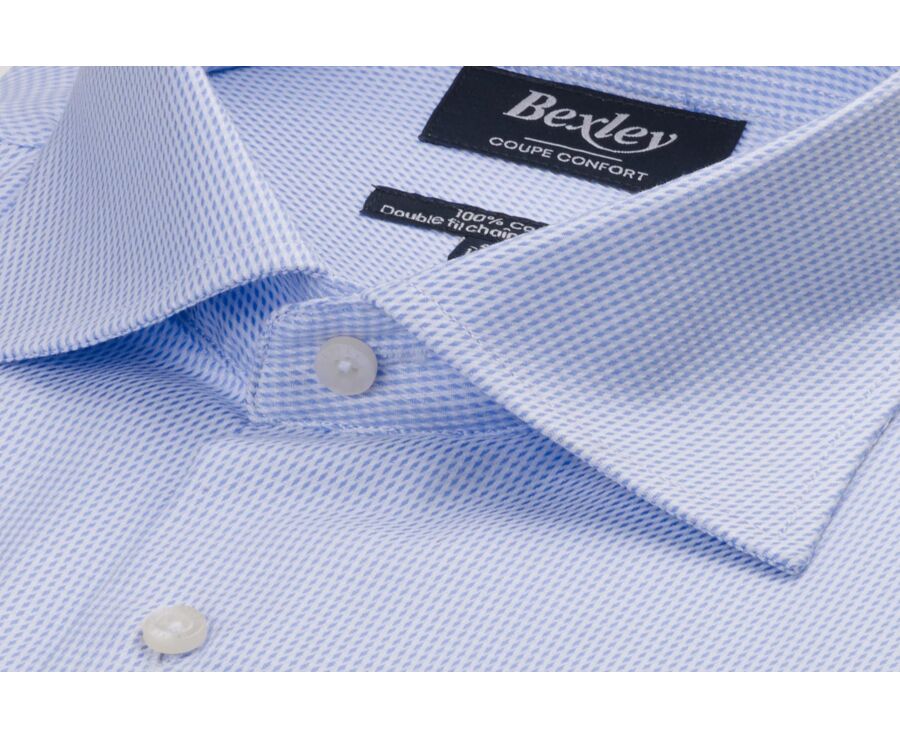 Chemise bleu clair et blanc en tissu texturé - SAVINO