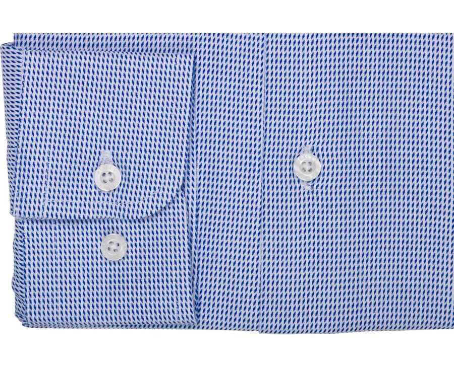 Chemise homme bleu océan à micro-motif - SAVINO