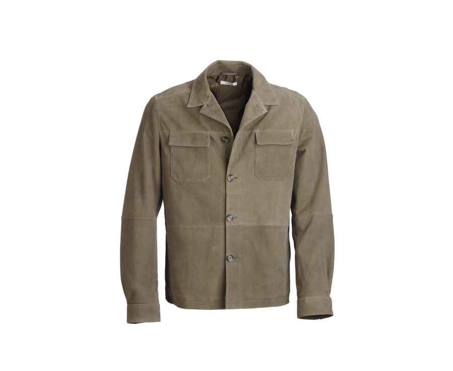 Veste Cuir Velours Kaki  - SEDRICK