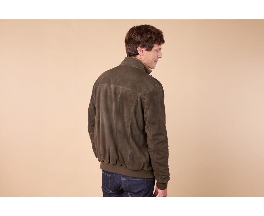 Blouson Velours kaki - 100% Cuir  - SEAVER