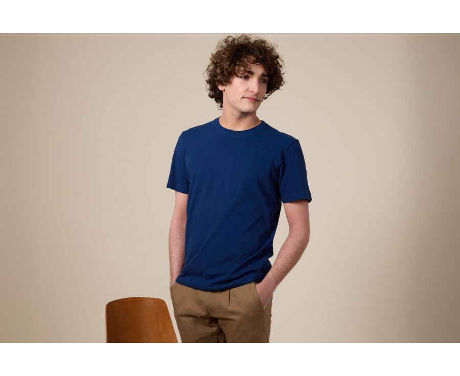 Tee-shirt Coton/Lin - Indigo - ENIAS
