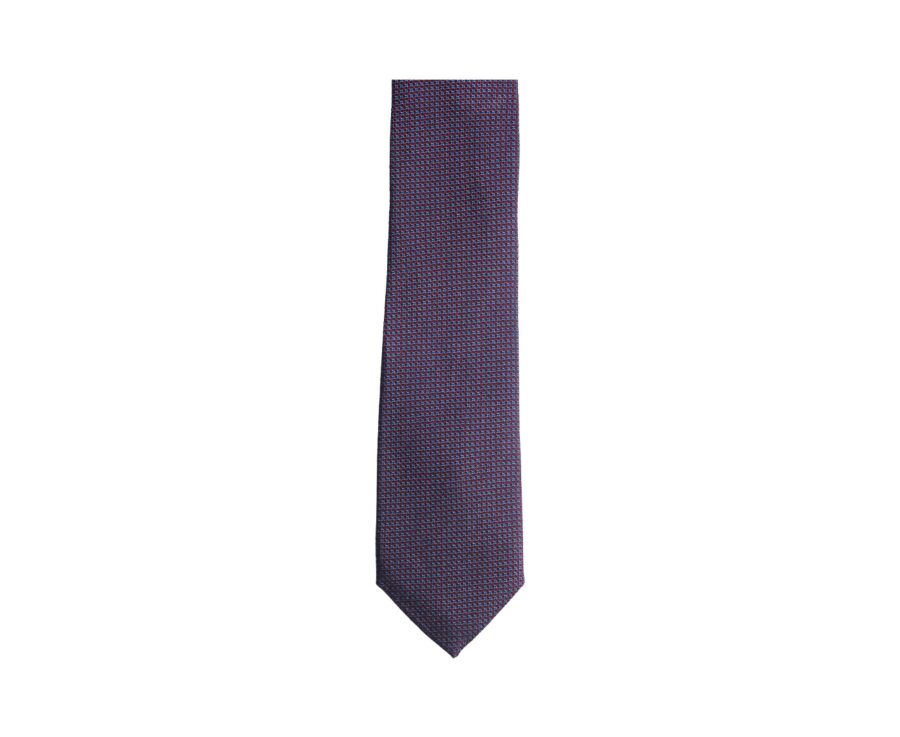 Cravate Soie Micro Motif Bordeaux et Bleu
