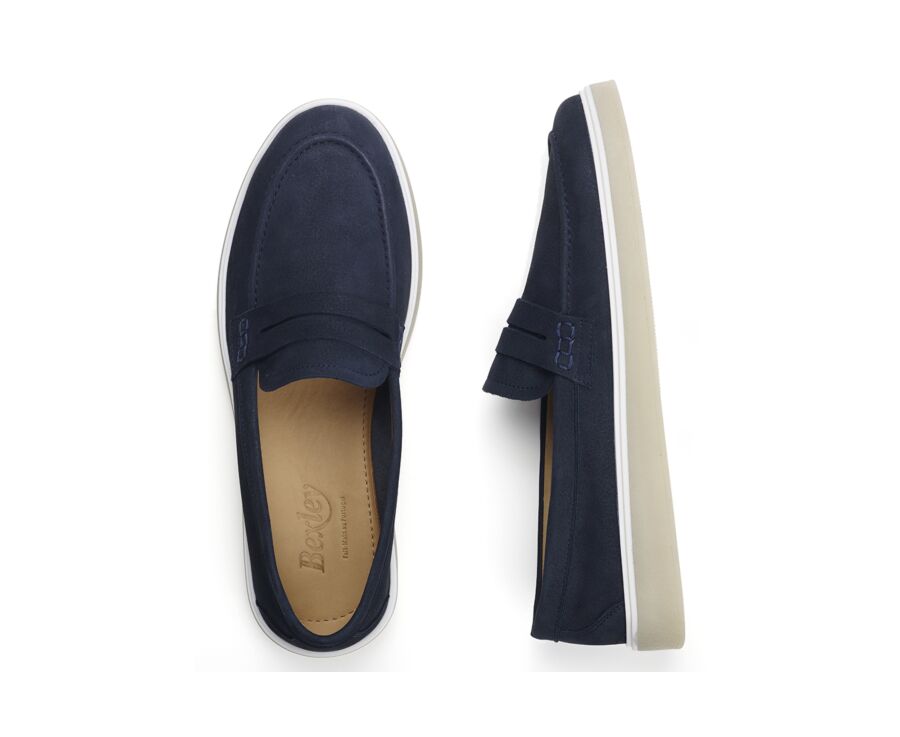 Mocassin homme Nubuck Marine - BOKEELA