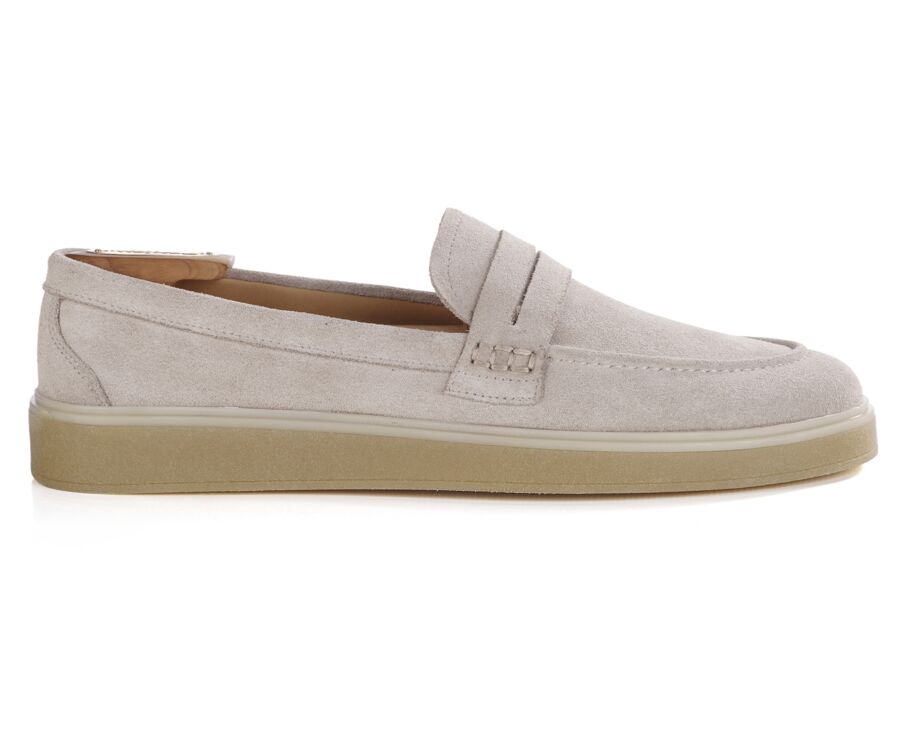 Mocassin homme Velours Greige - BOKEELA