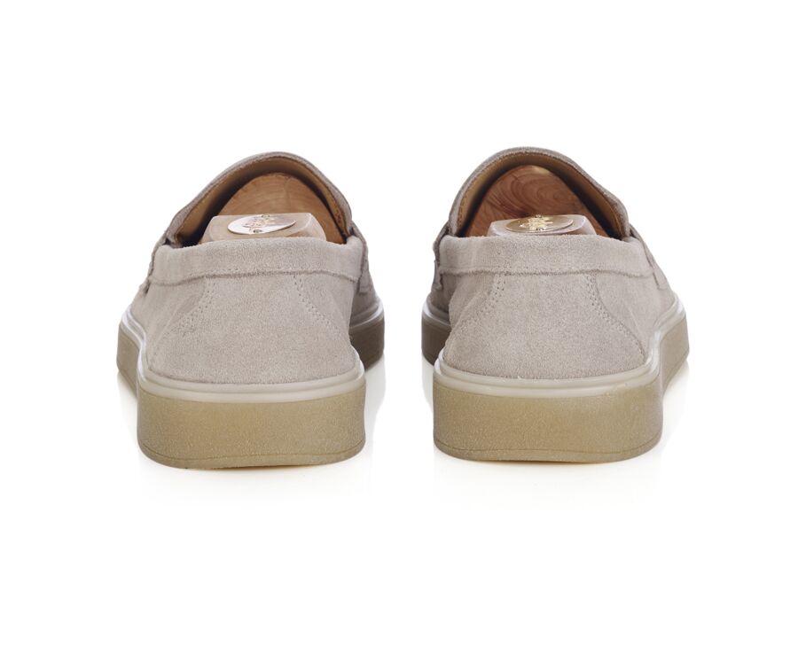 Mocassin homme Velours Greige - BOKEELA