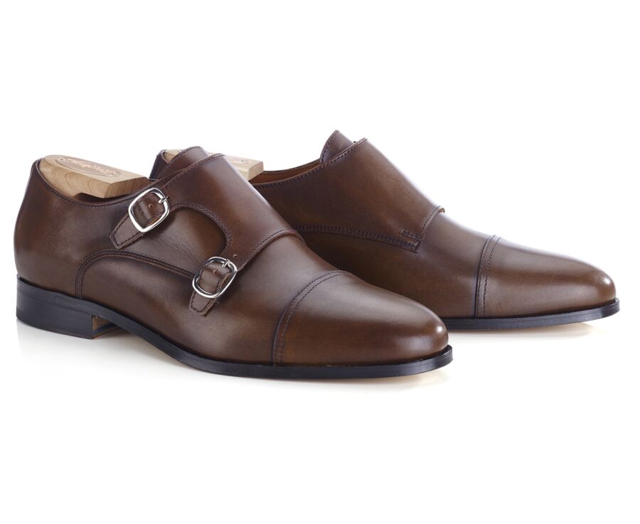 Chaussures homme Caramel Patiné - Double boucle - CHEWTON