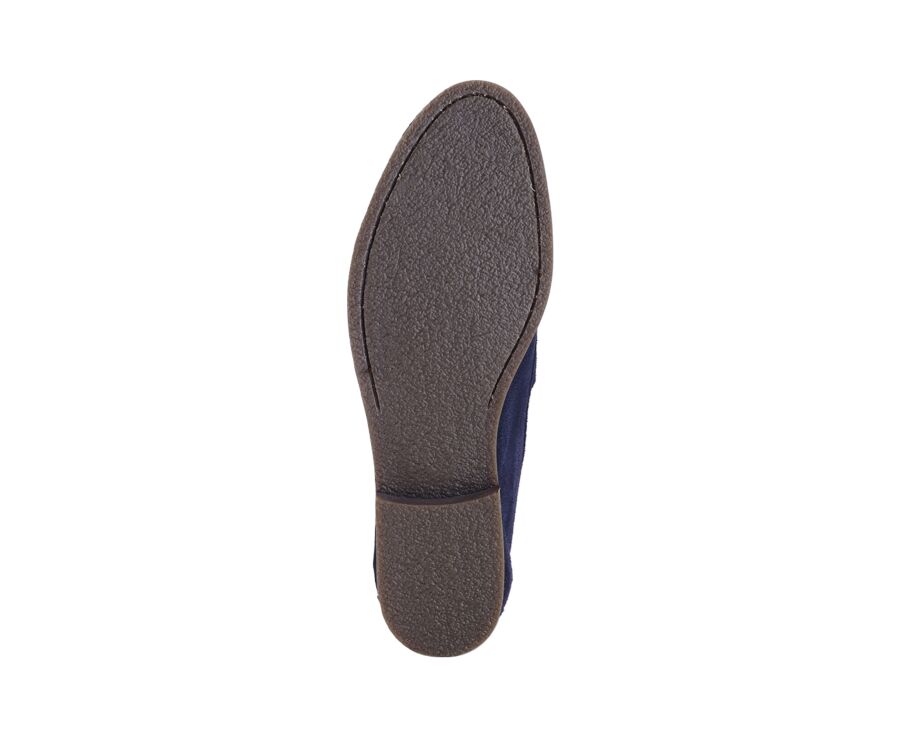 Mocassin homme Velours Marine - Semelle Gomme - DERVIO II GOMME