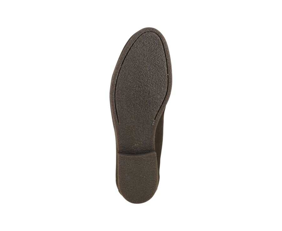 Mocassin homme Velours Kaki - Semelle Gomme - DERVIO II GOMME