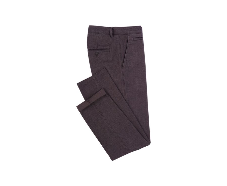 Pantalon chino homme à chevrons chocolat - JORDEN II