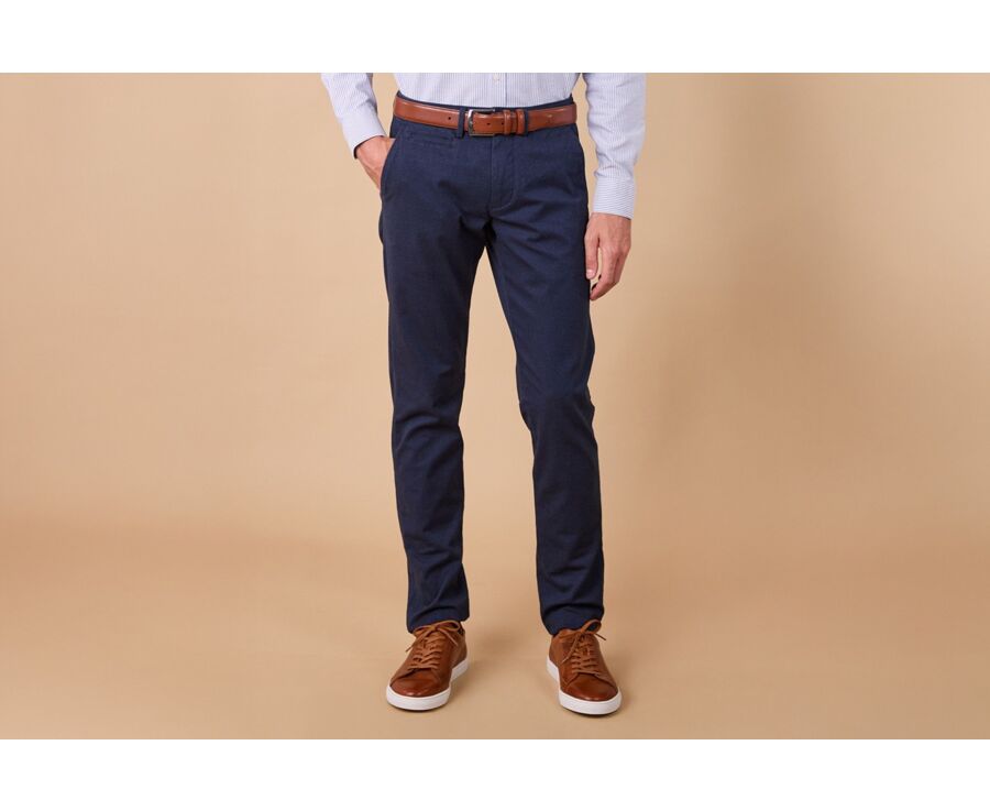 Pantalon chino homme à chevrons navy - JORDEN II