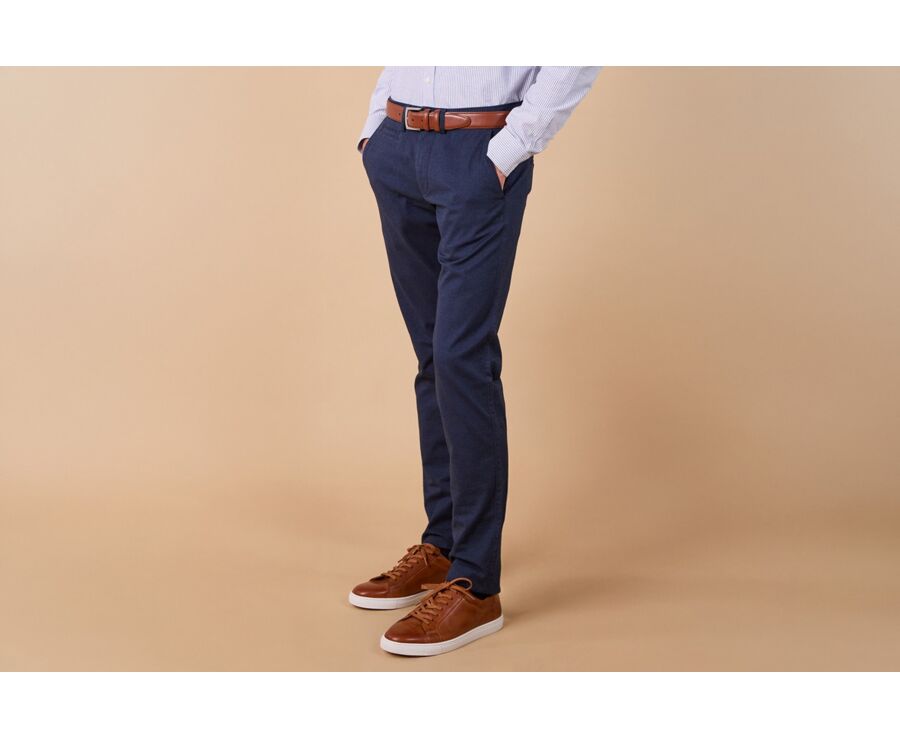 Pantalon chino homme à chevrons navy - JORDEN II