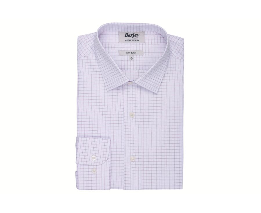 Chemise homme à carreaux rouges et blancs - DORIMOND CLASSIC
