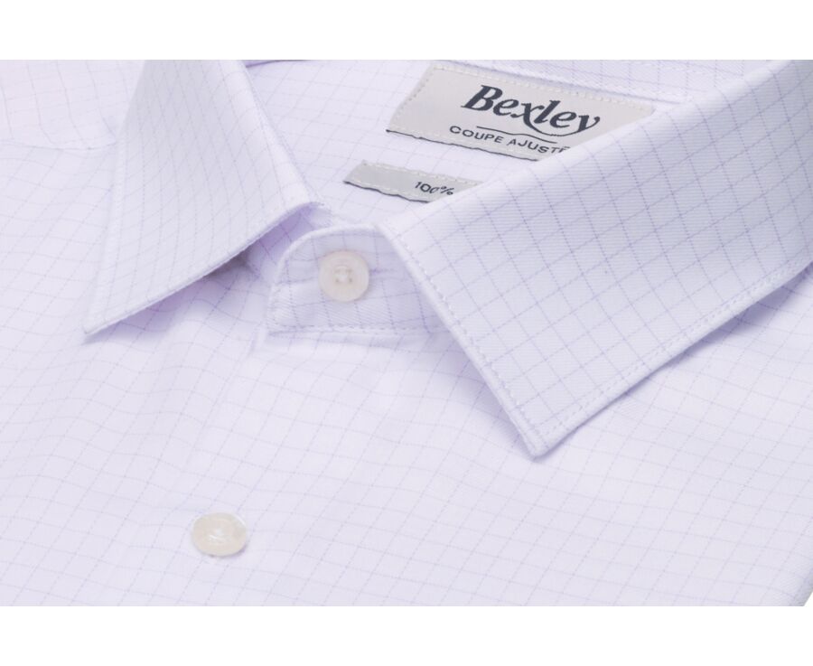 Chemise homme à carreaux parmes et blancs - DORIMOND CLASSIC