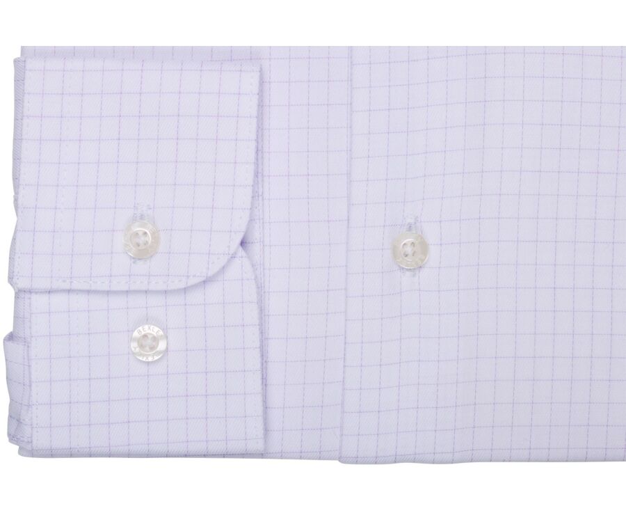 Chemise homme à carreaux parmes et blancs - DORIMOND CLASSIC