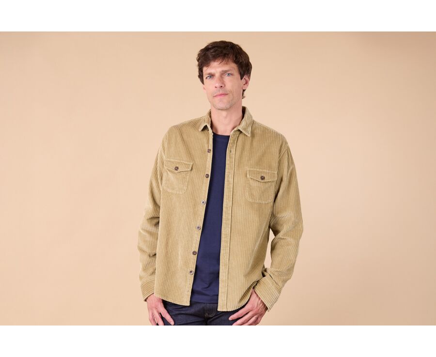 Surchemise en velours - Beige - VICTORIUS