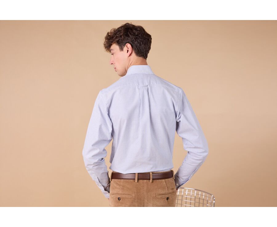 Chemise Oxford homme - Rayures Navy Et Blanc - KEVON