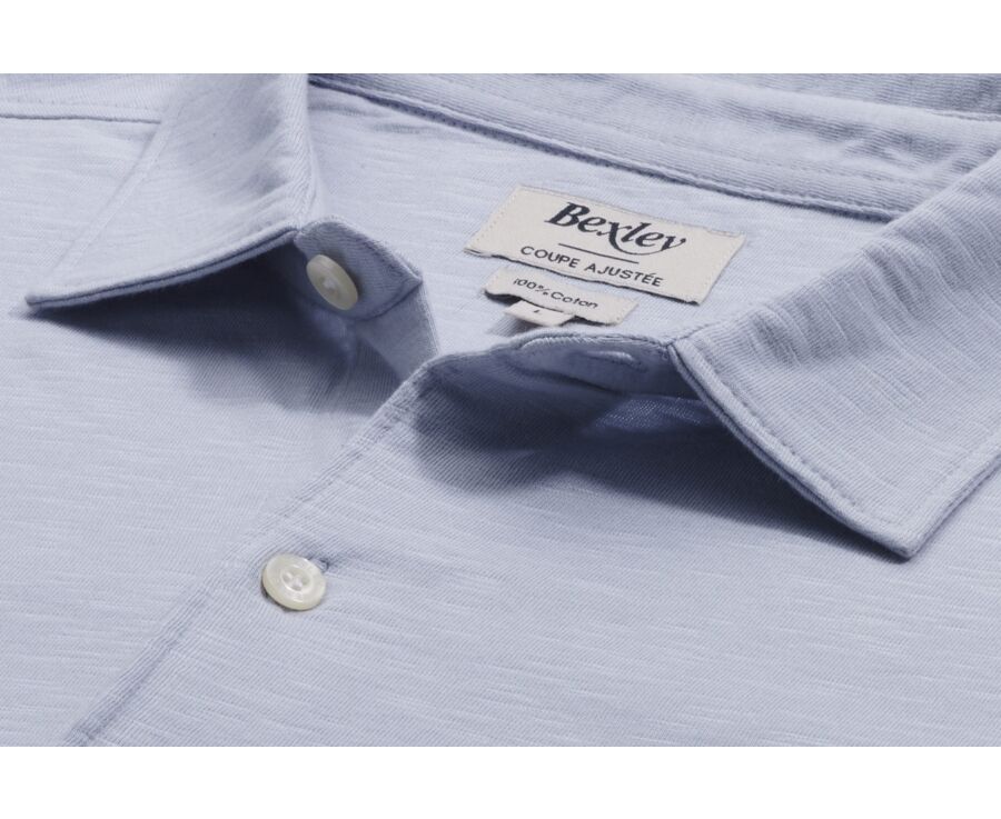 Chemise homme jersey 100% coton - Bleu Ciel - AIGNAN