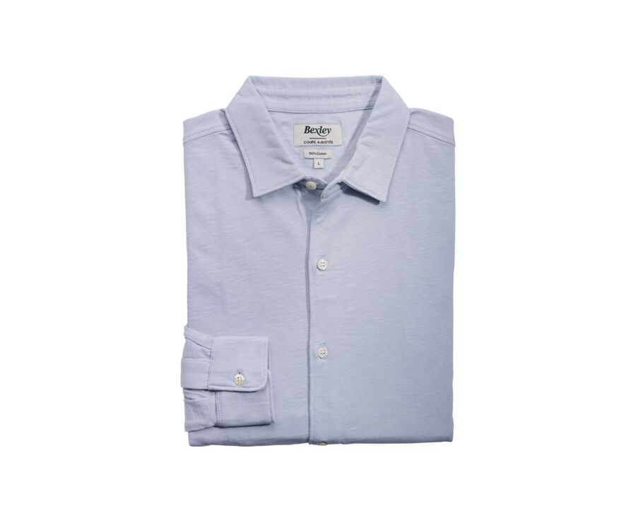 Chemise homme jersey 100% coton - Bleu Ciel - AIGNAN