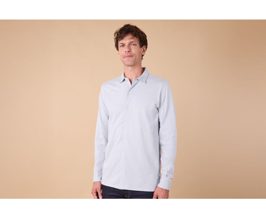 Chemise homme jersey 100% coton - Bleu Ciel - AIGNAN