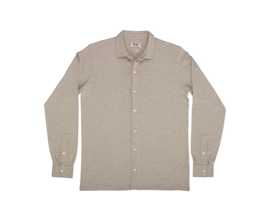 Chemise homme jersey 100% coton - Taupe Clair Chiné - AIGNAN