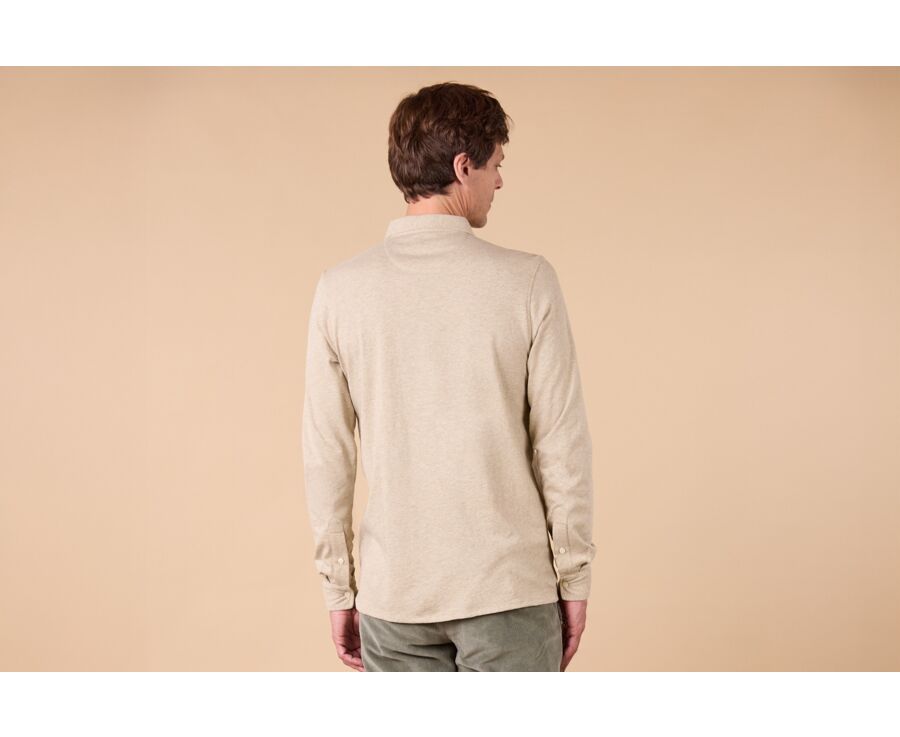 Chemise homme jersey 100% coton - Taupe Clair Chiné - AIGNAN