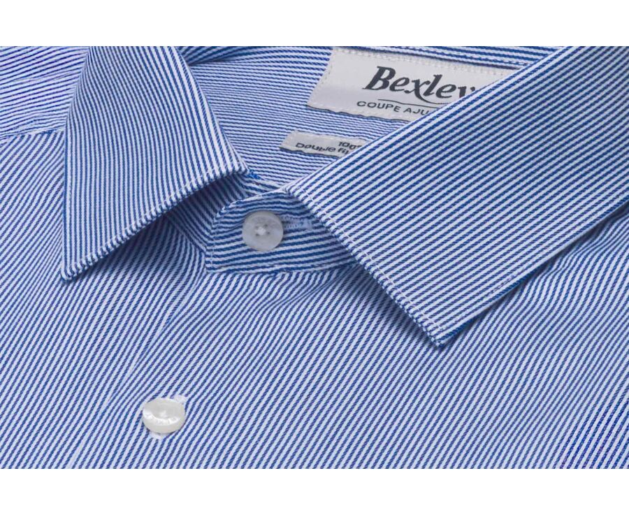 Chemise homme à rayures navy et blanches - DUNANT CLASSIC