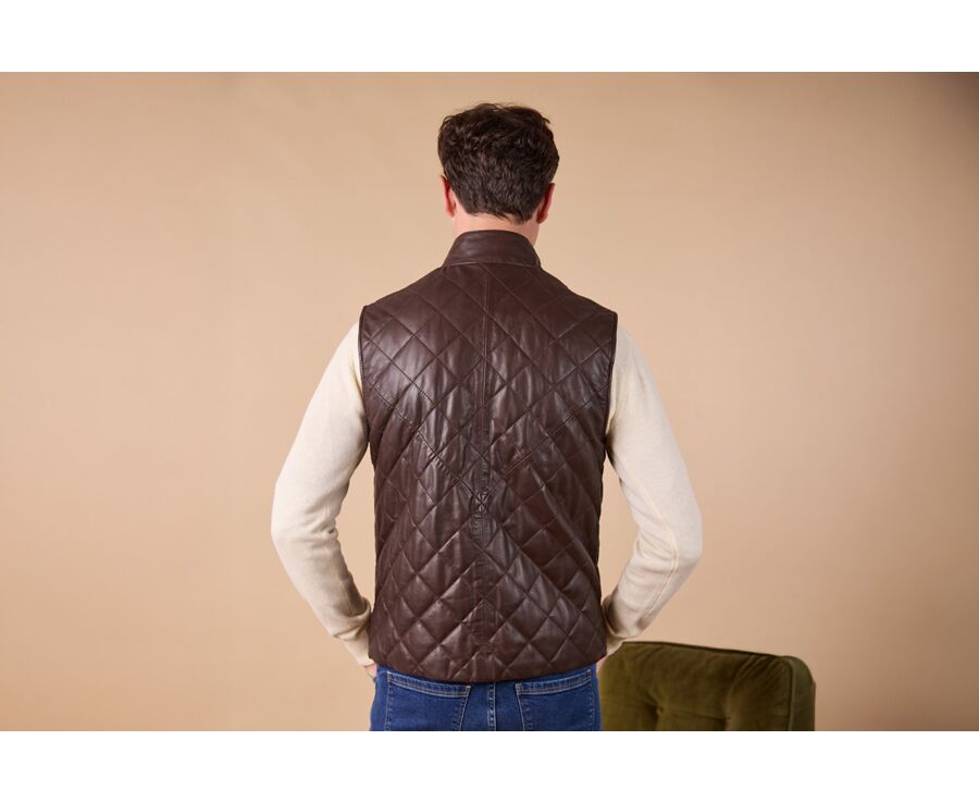 Blouson en cuir Chocolat homme - NICKELSON