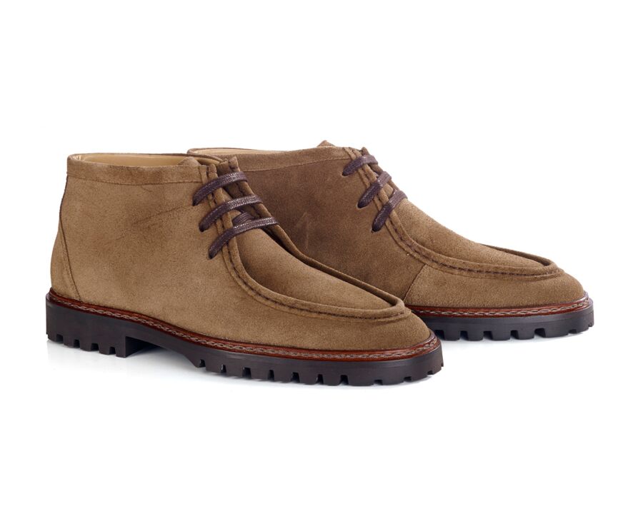 Derby boots Homme - Velours Havane - COLNEY HIGH GOMME