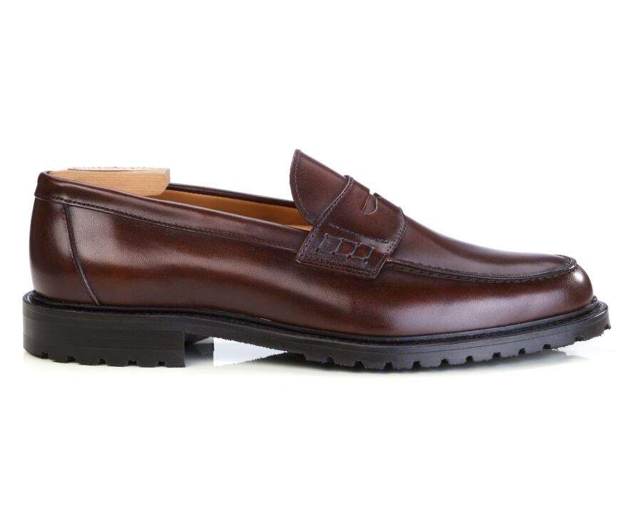 Mocassin homme en veau italien patiné - DOWARD GOMME