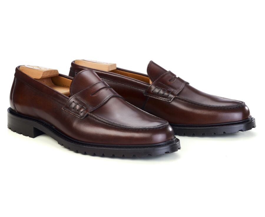Mocassin homme en veau italien patiné - DOWARD GOMME