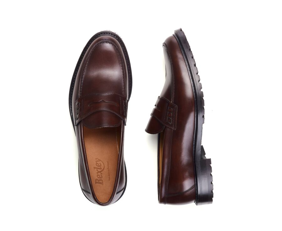 Mocassin homme en veau italien patiné - DOWARD GOMME