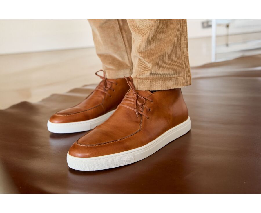 Sneaker montant Homme - Chataigne Patiné - TAHARA