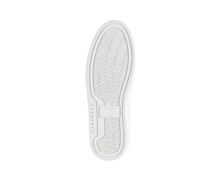Sneakers cuir homme - Blanc et Velours Ecru - NANGKITA