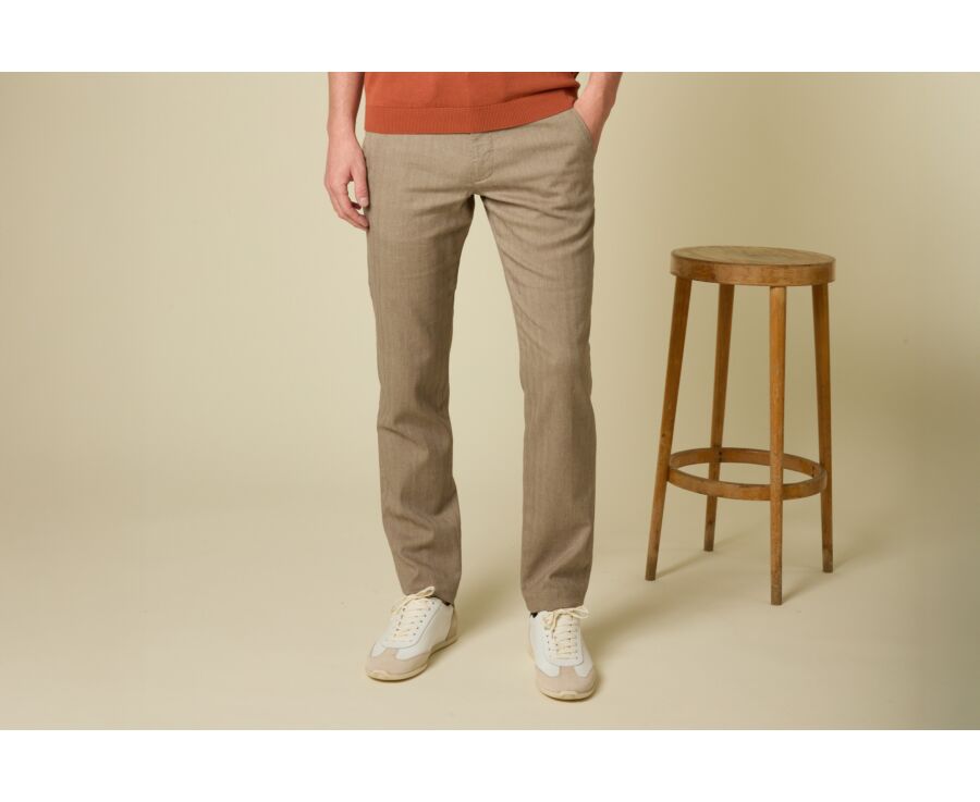 Pantalon chino homme Chevron Kaki Clair - KERYLL