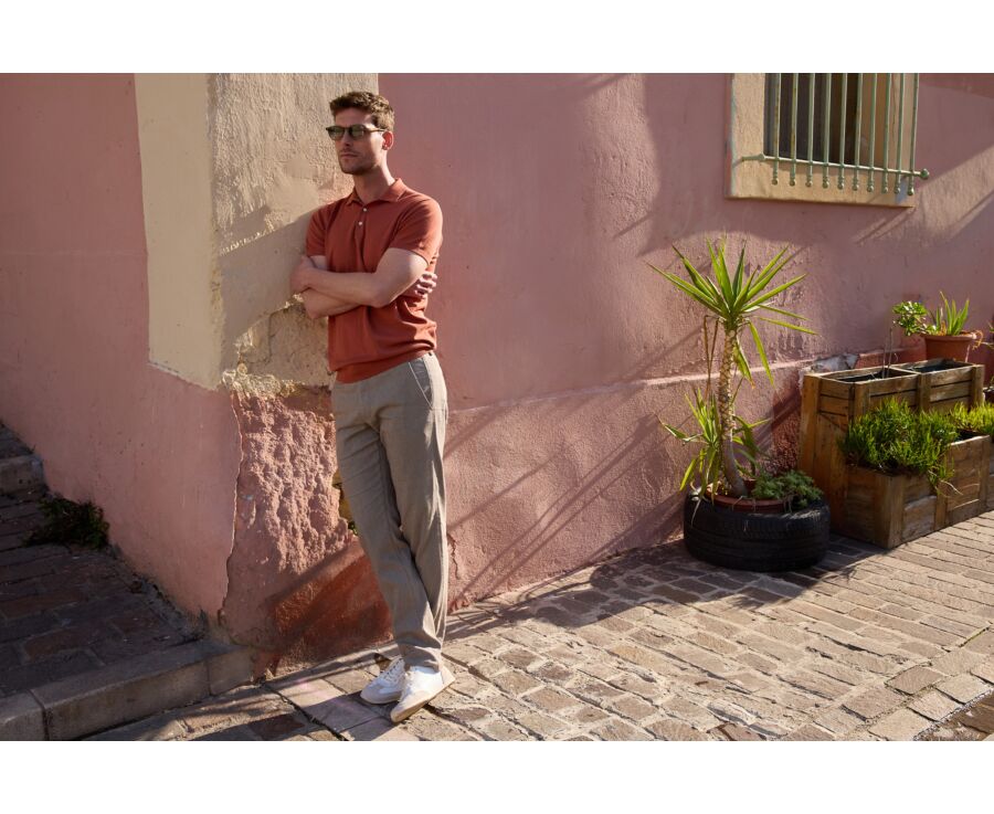 Pantalon chino homme Chevron Kaki Clair - KERYLL
