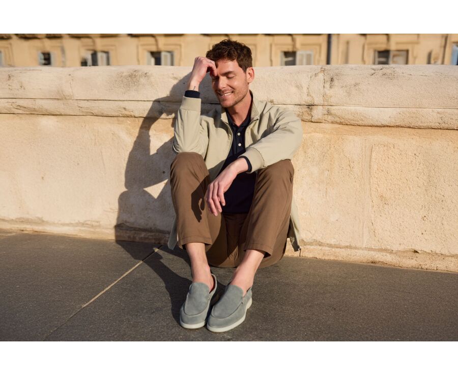 Mocassin homme - Velours Eucalyptus - MANASOTA III