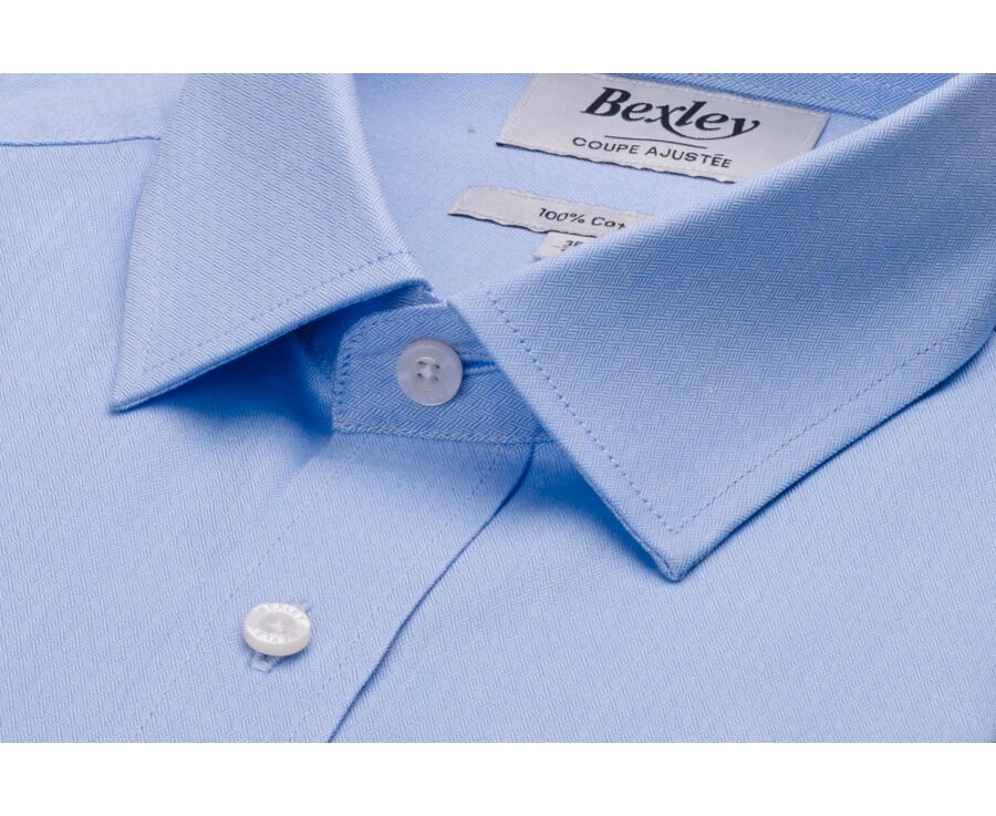 Chemise homme unie en twill bleu - FROMOND