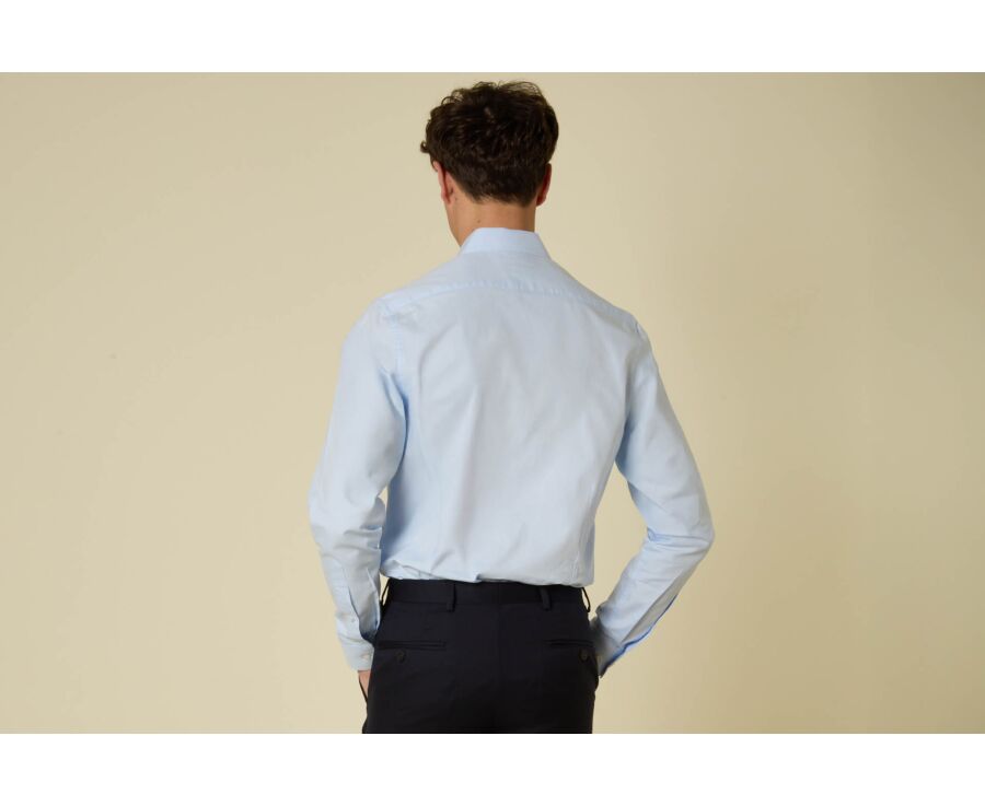 Chemise homme unie en twill bleu - FROMOND
