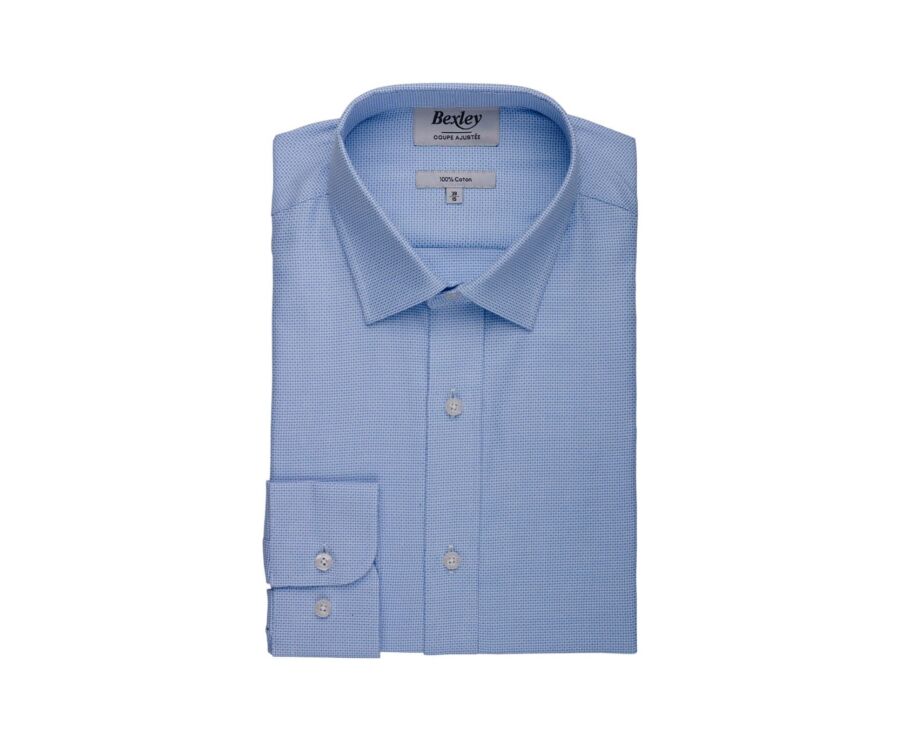 Chemise homme bleu en twill effet chiné - VERNON