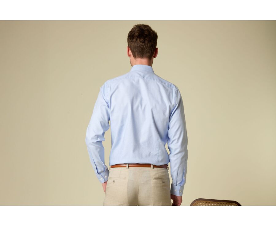 Chemise homme bleu en twill effet chiné - VERNON