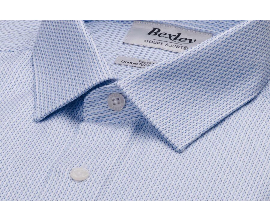 Chemise homme bleu clair en twill effet chiné - VILMOND CLASSIC