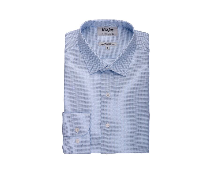 Chemise homme bleu clair en twill effet chiné - VILMOND CLASSIC