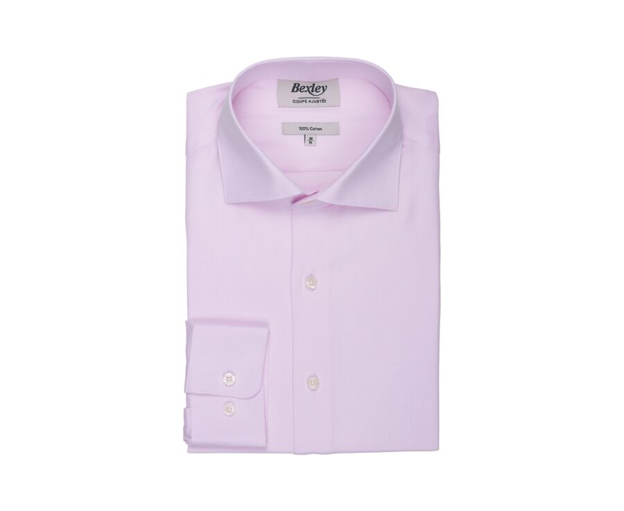 Chemise homme rose pâle en twill - TOMMASSO CLASSIC