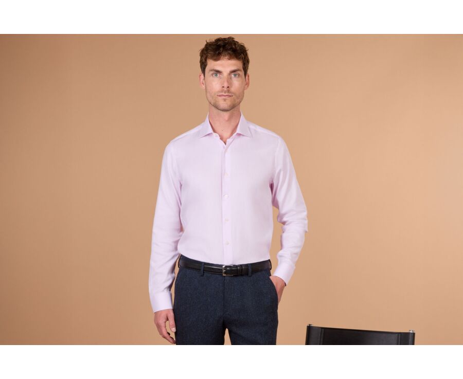 Chemise homme rose pâle en twill - TOMMASSO CLASSIC