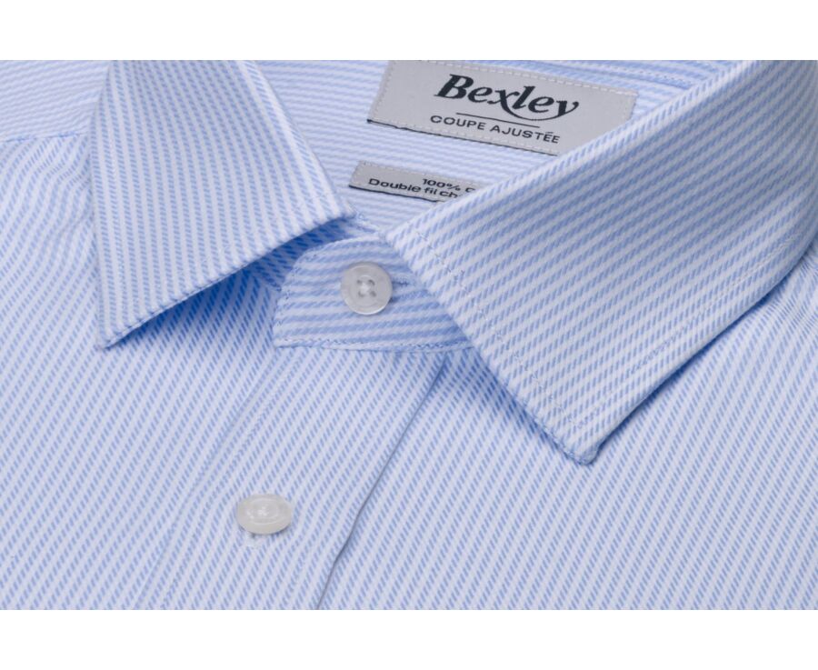 Chemise à fines rayures bleues et blanches - DAMELIN