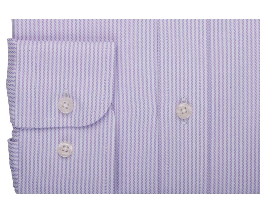 Chemise homme à fines rayures parme et blanc - DAMELIN